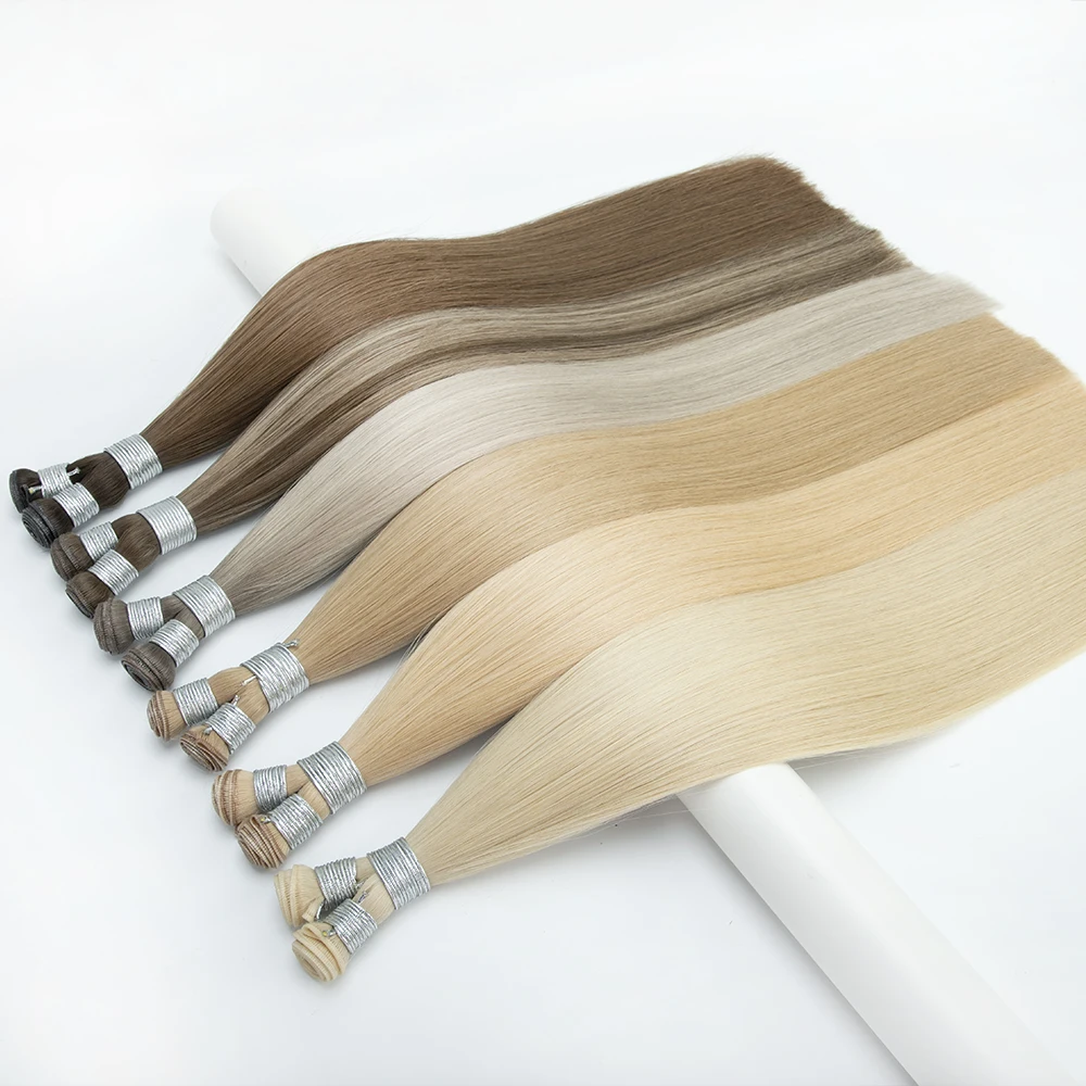 Russian Thin Invisible Genius Wefts Hair Extensions Double Drawn Human Hair Genius Weft