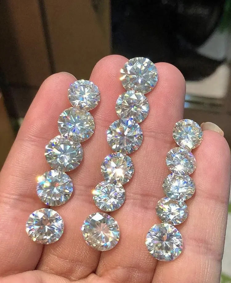 Wholesale 0.7-13mm Stones Diamond Round Brilliant Cut Loose Moissanite Diamonds VVS Moissanite Stones