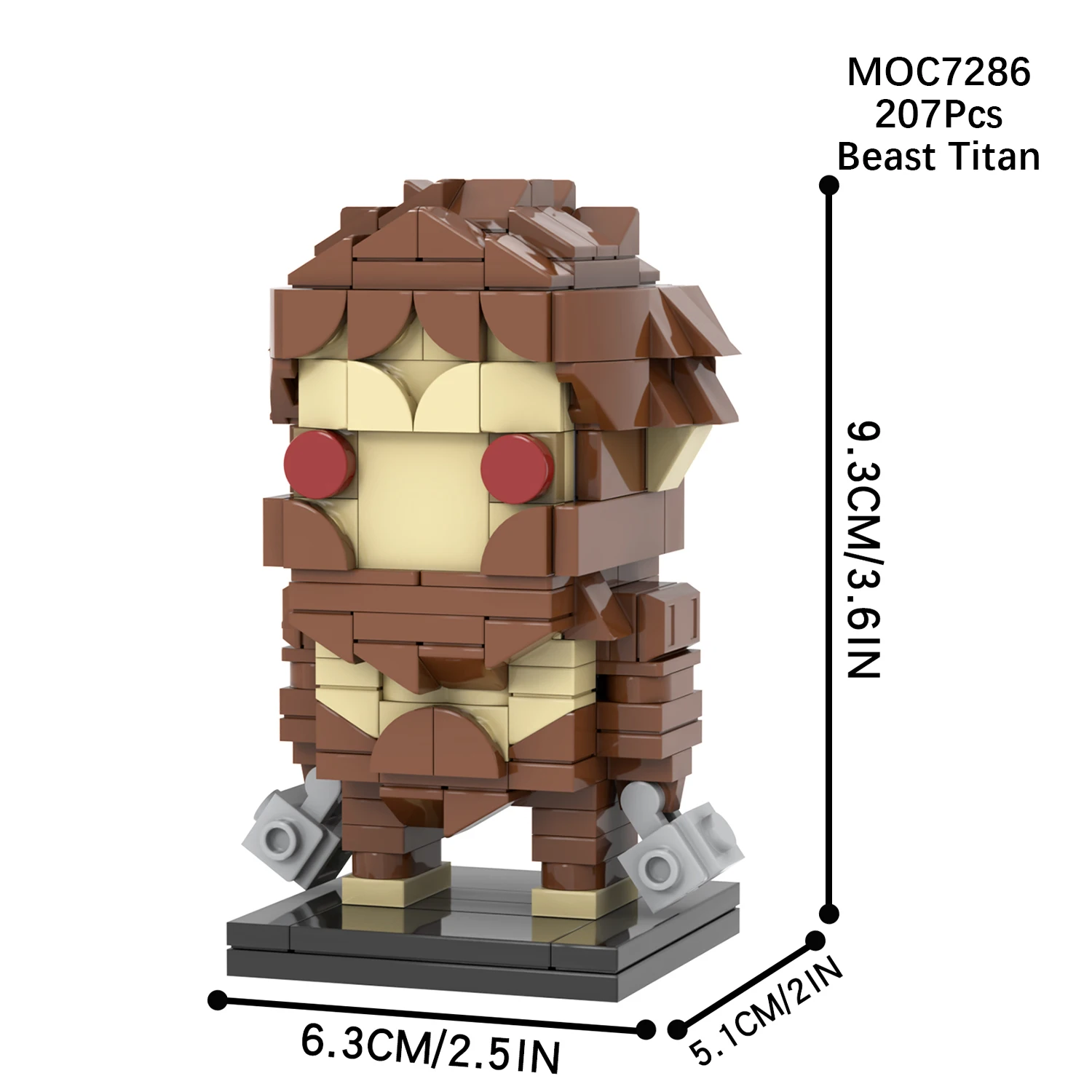 MOC7282-MOC7289 Attack on Titan The Armored Colossal Female Beast Cart Titan Child Gifts Diy Building Block Sets Anime Kids Toys