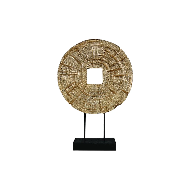 Home Ornaments Polyresin Handy Craft Arts And Craft Gold Log Decoration (Large)