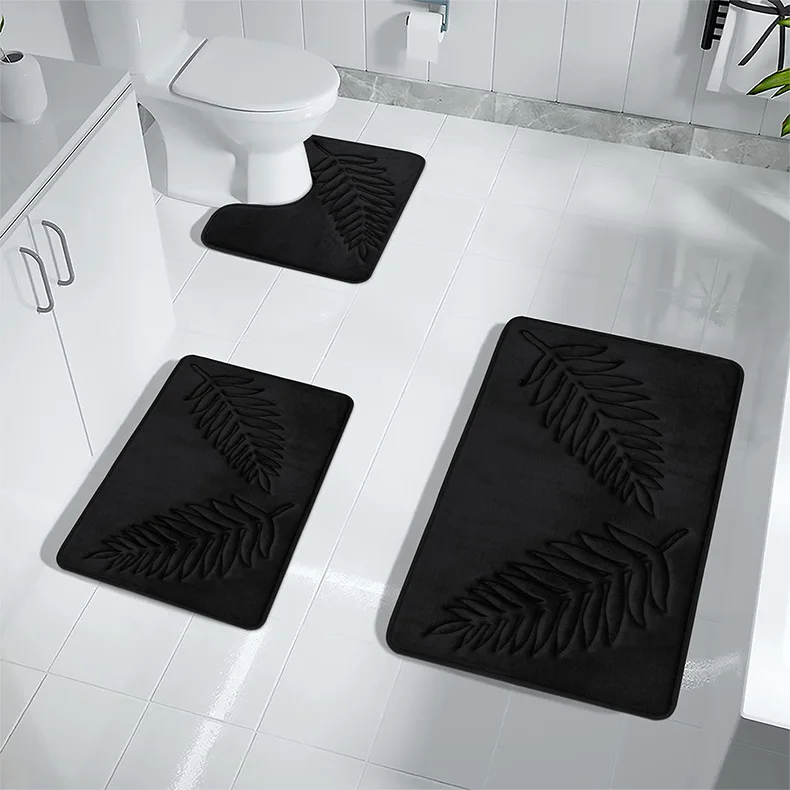 Bathroom Rugs Sets 3 Piece Bath Mats for Bathroom Sets Absorbent Bath Rugs with No Slip PVC Backing