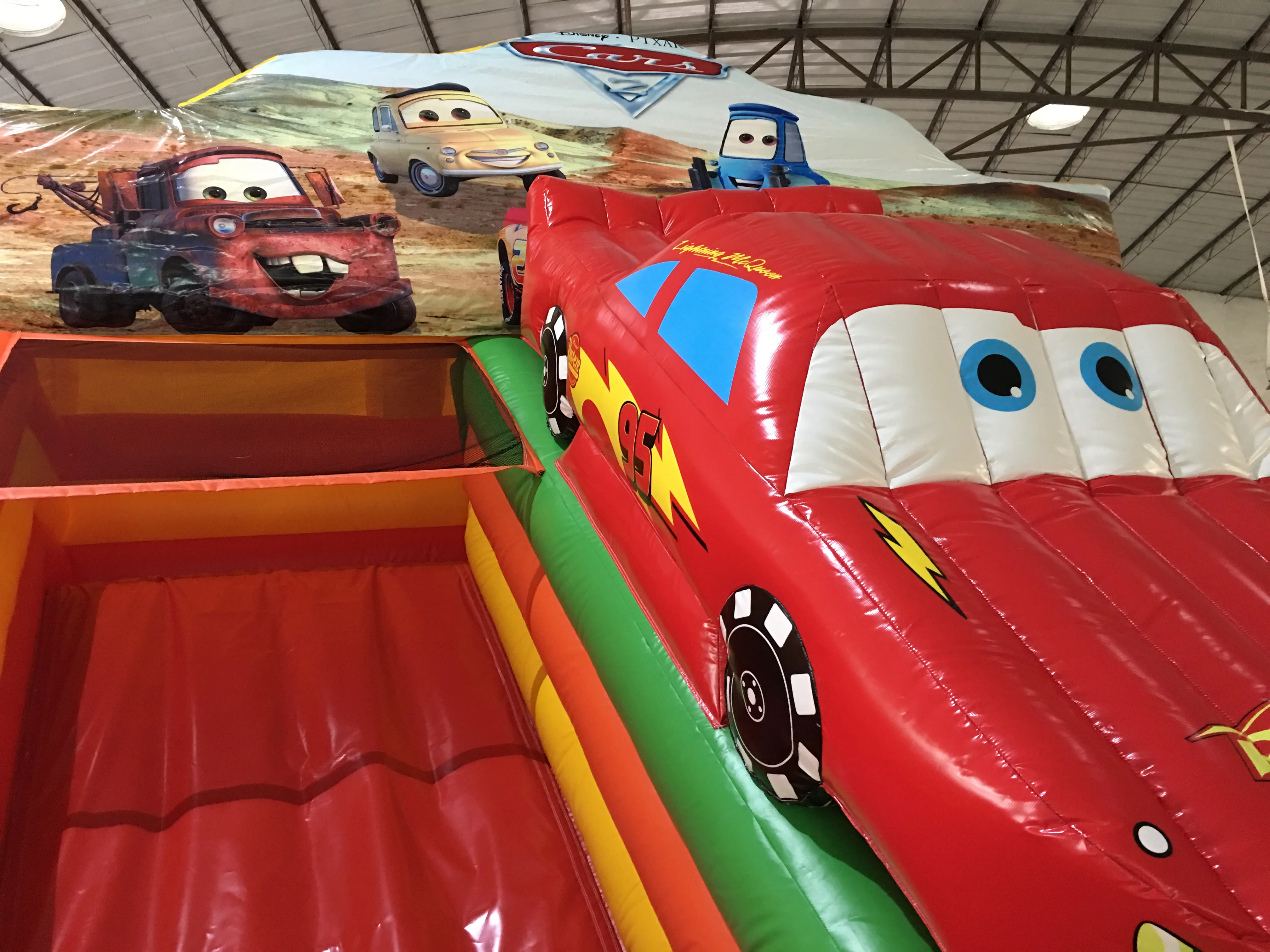 
Hot sale commercial inflatable race car theme three lanes dry children bouncer slide for sale 
