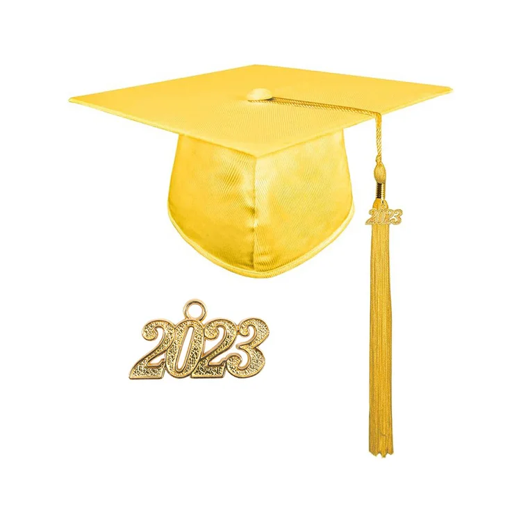 2024 New Design Primary Kid Shiny Gold Graduation Gown and Cap