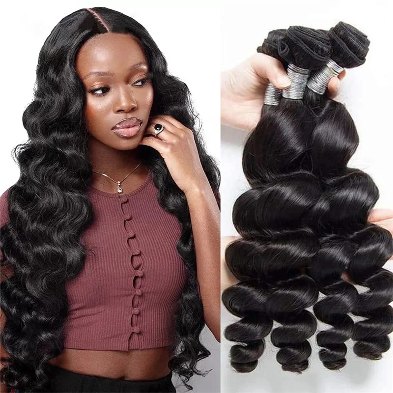 Wholesale 12A Raw Virgin Indian Remy Human Hair Bundle Southeast Asian Cuticle Aligned Human Hair Loose Wave Bundles
