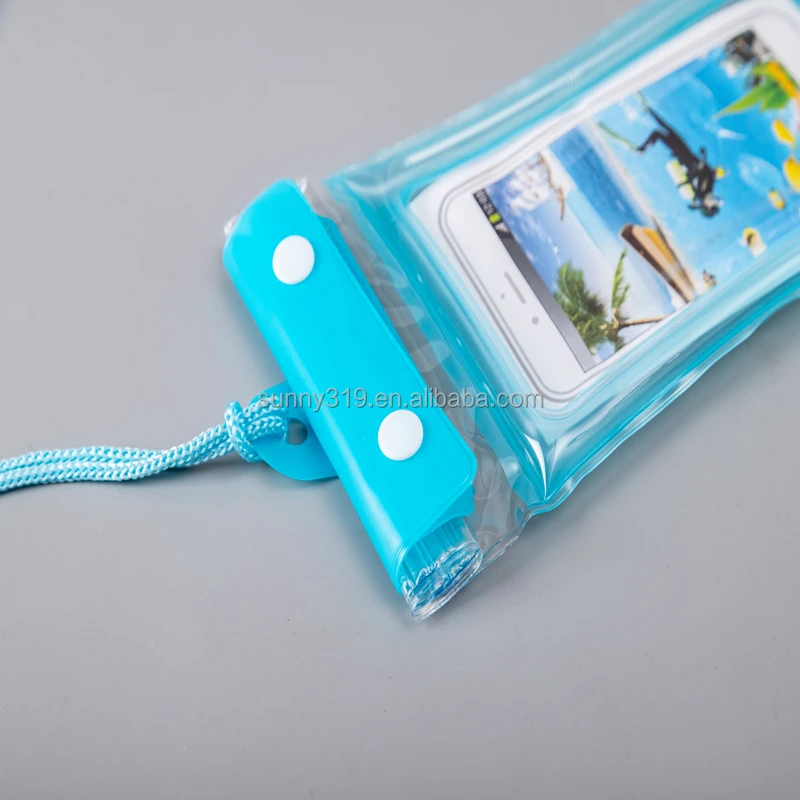 Ipx7 Custom Wholesale Waterproof Cell Phone Cover Dry Bags Side Around With Air Can Touch Screen Can Take Photo