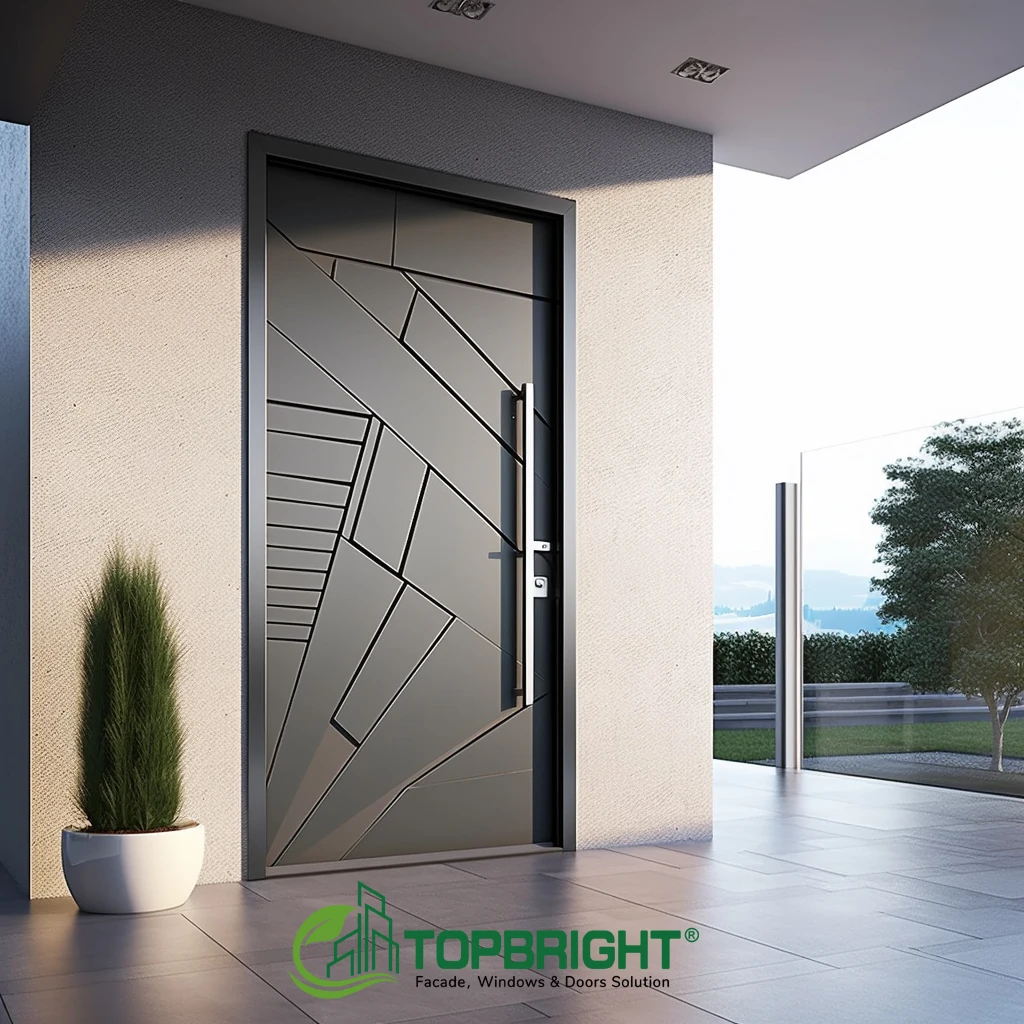 China Supplier Latest Design Luxury America Style Double Iron Gates Design Interior Steel Entrance Door aluminium entrance door