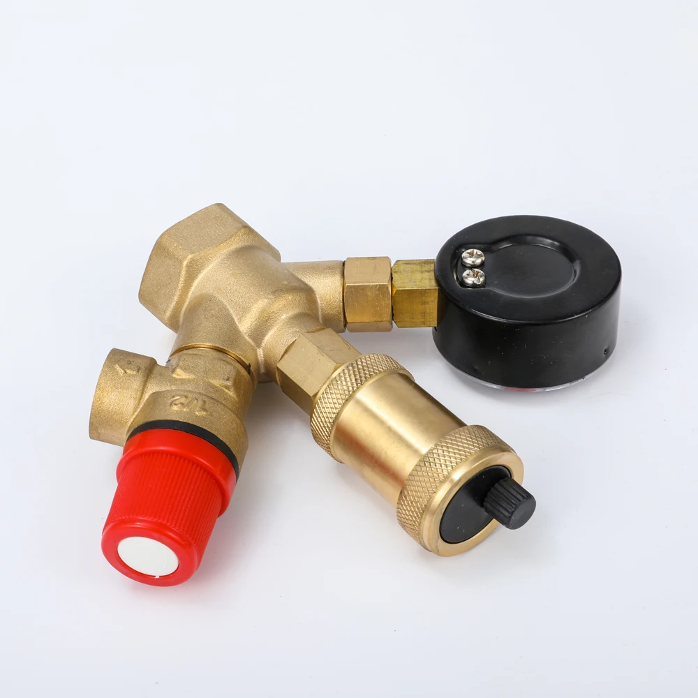 Kaibeili Customized Brass Boiler pressure Relief Valve Parts Set With Vent Valve/safety Valve