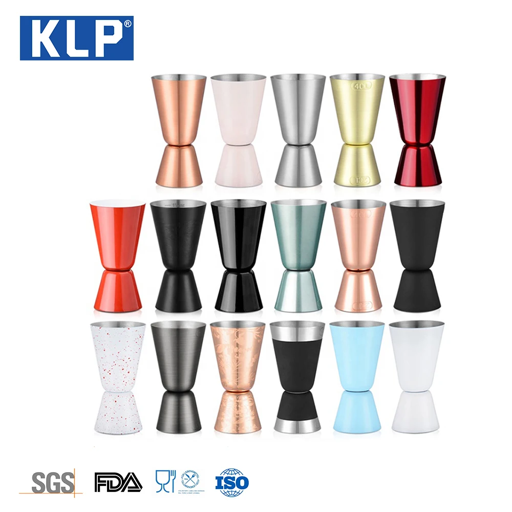 KLP Bar cocktail jigger 20/40ml gold stainless steel metal wine measuring cup engraved jigger japan