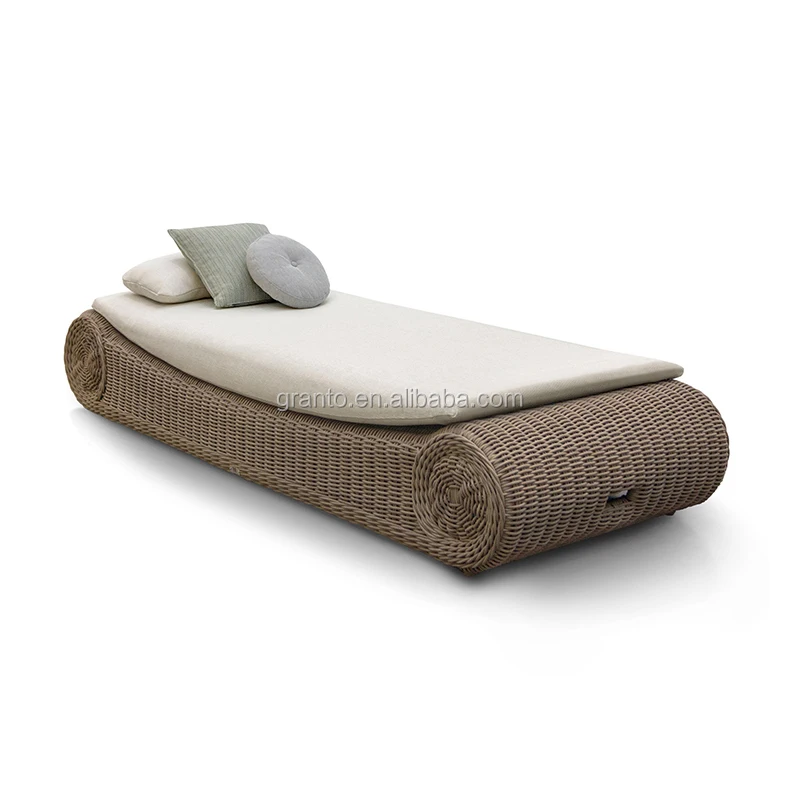 Популярный дизайн, мебель для бассейна, Круглый ротанговый одиночный шезлонг-стул