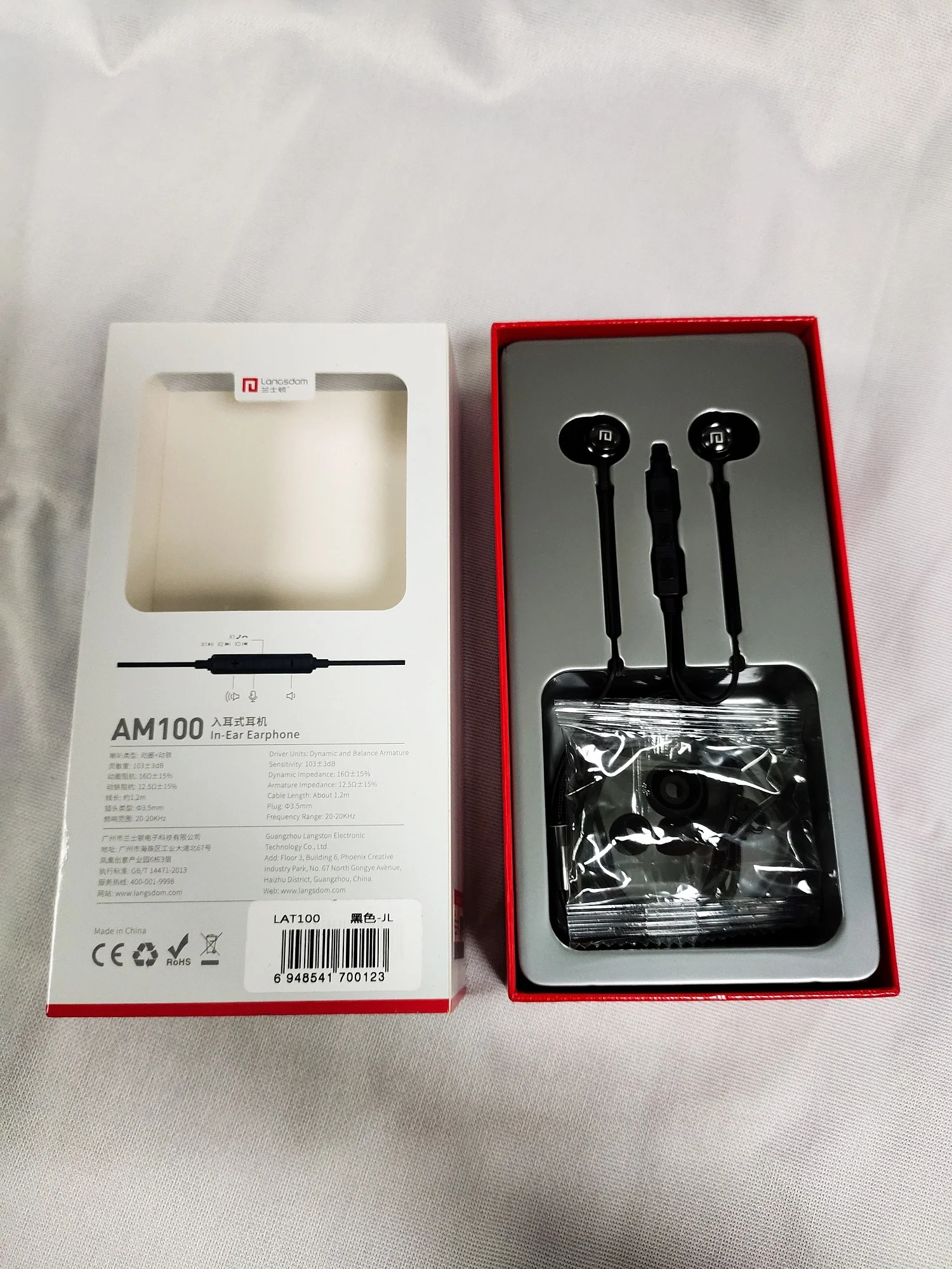 LAT100 High Quality Hybrid Earphone With Mic Hifi Bass Headphone Wired Type-C In Ear Earphones For Phone Mp3