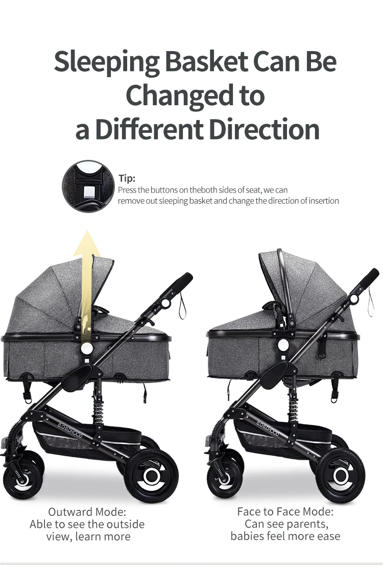 Baby carriage folding adjustable and portable Large space Baby Stuff