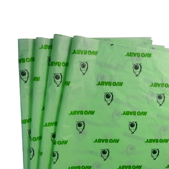printed colour green brand clothing wrapping custom logo gift tissue paper