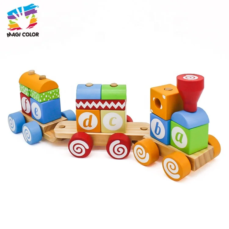 Ready To Ship educational wooden train toys for toddlers W04A393