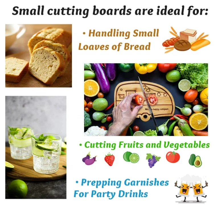 Camper Decor RV Gift Retro RV Engraved Camping Happy Camper Bamboo Cutting Board