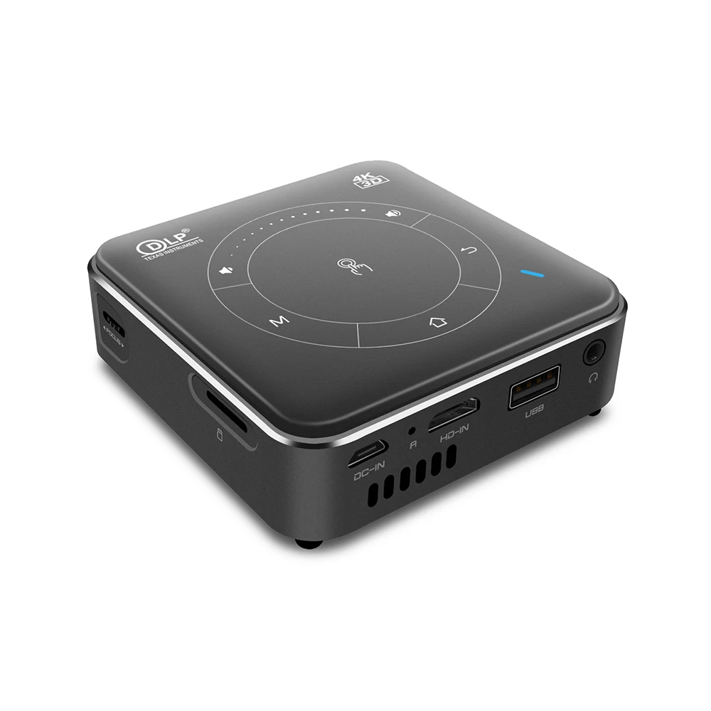 P11 2GB 16GB Portable DLP Android 9 Mini smart LED Projector 4K decoding 3D Home Theatre 3D projector 50 ANSI lumens