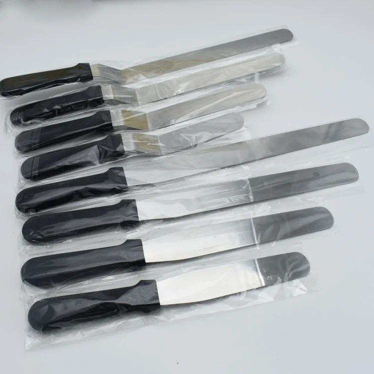 Заводская оптовая продажа набор угловых шпателей для украшения тортов Смещенные матовые шпатели из нержавеющей стали