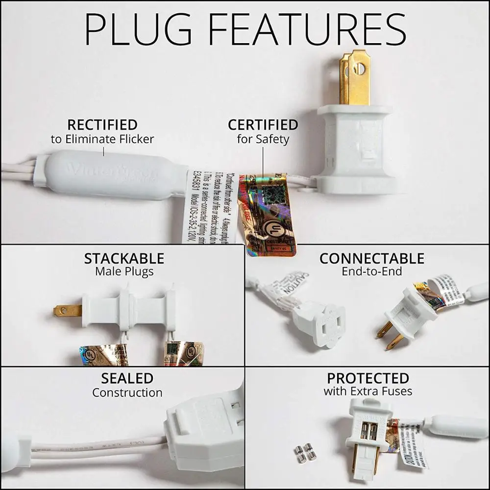 UL 70LT 5mm  LED Icicle Lights for White Christmas Lights Outdoor