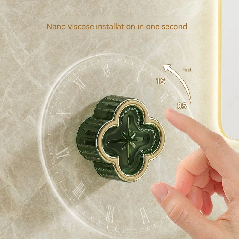 Transparent silver storage box Towel plug Light luxury towel rack toilet no perforated rag hanging rod washcloth storage plug