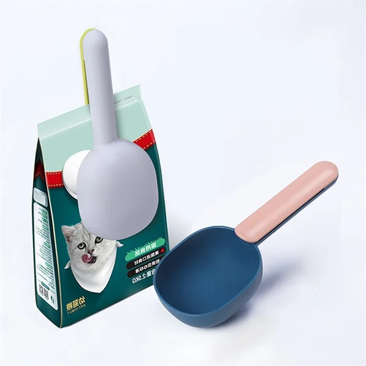 
Pet Cat Dog Food Shovel Mutli-Function Feeding Scoop Spoon with Sealing Bag Clip / NO Bag Clip Creative Measuring Cup Pet Supply 