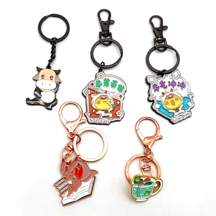 YYX Manufacturer Zinc Custom Multi Sided Enamel Charms Metal Keychains Custom Designer Cute Hardware Enamel Pin Keychains