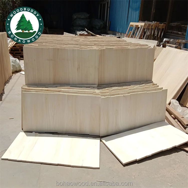 High quality Factory price timber wood 5mm-40 mm thickness Finger joint paulownia solid board wood Boards for coffin making