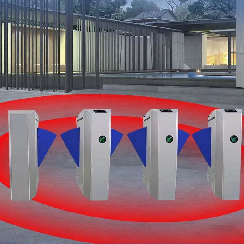 Fingerprint Access Control Flap Barrier Building Counter Entrance Exit Turnstile For Ticket Management System