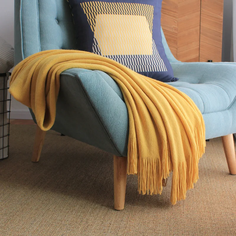 Super Soft Knitted Throw Creamy Waffle Couch Cover Knitted Decorative Textured Solid Throw Blanket For Sofa