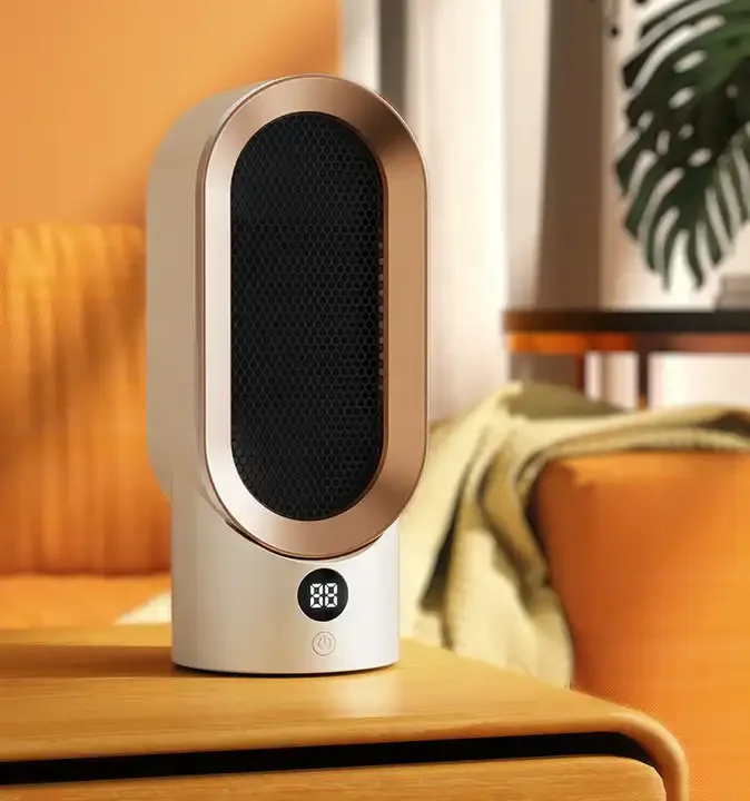 2024 New Portable Electric Heaters Fan 800W PTC Ceramic Heat 2 Speed Mini Low-Noise Household Space Electric Heater