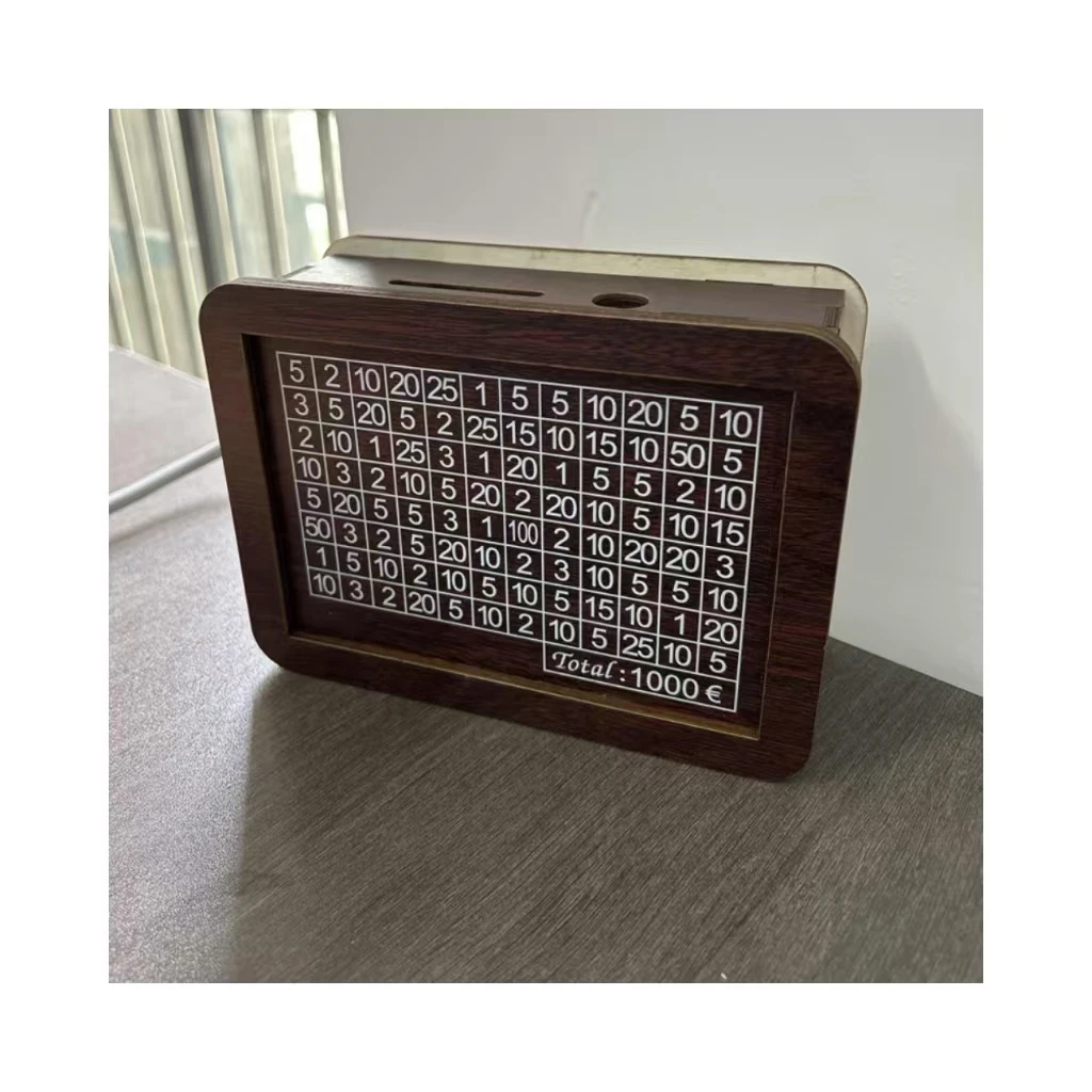 Stock Retro Wooden Bank Reusable Money Saving Box Number In House Shape For Children Creative Pending Storage Jar Cross-Border