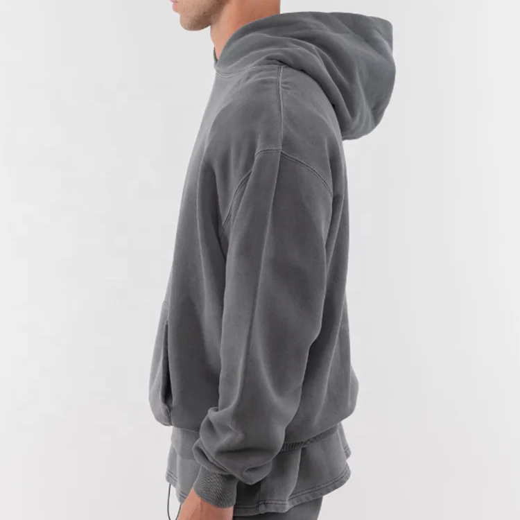 Wholesale 100% Cotton Heavyweight 465g French Terry Mens Vintage Acid Washed Oversized Hoodies
