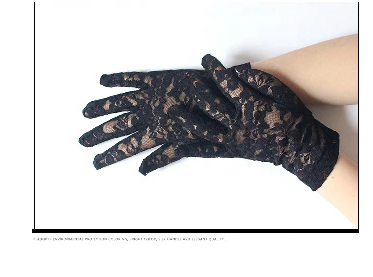 
Sexy Lace Gloves Short Paragraph Bride Wedding Ladies Outdoor Electric Car Sun Protection Gloves 