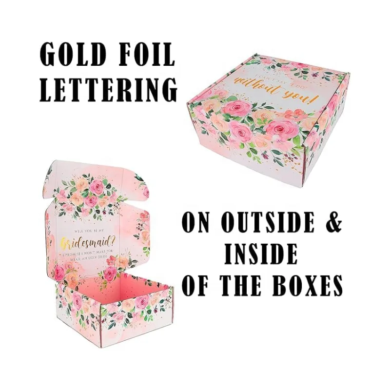 Wedding Deluxe Birthday Gift Box Set Instagram Empty Rigid Boxes with Matt Lamination and UV Coating for Bridesmaids & Gifts