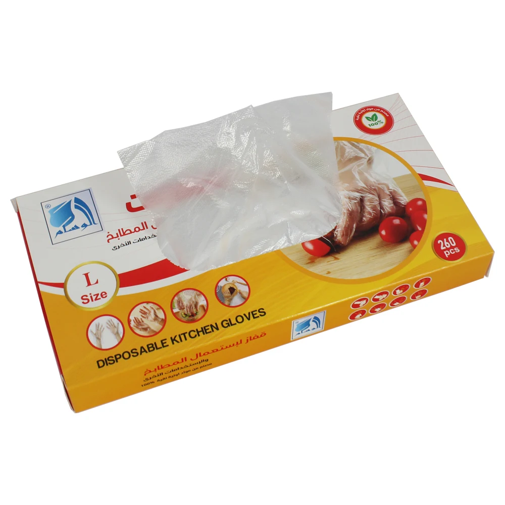 Перчатки LDPE/HDPE одноразовые перчатки PE складные в коробке