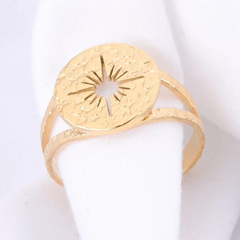  Popular Gold Plated Engraved Logo light Shape Eternity stainless steel signet