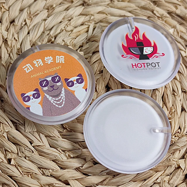 Бейдж на заказ, бейдж со светодиодной подсветкой, акриловый бейдж с пустой кнопкой, пластиковый бейдж