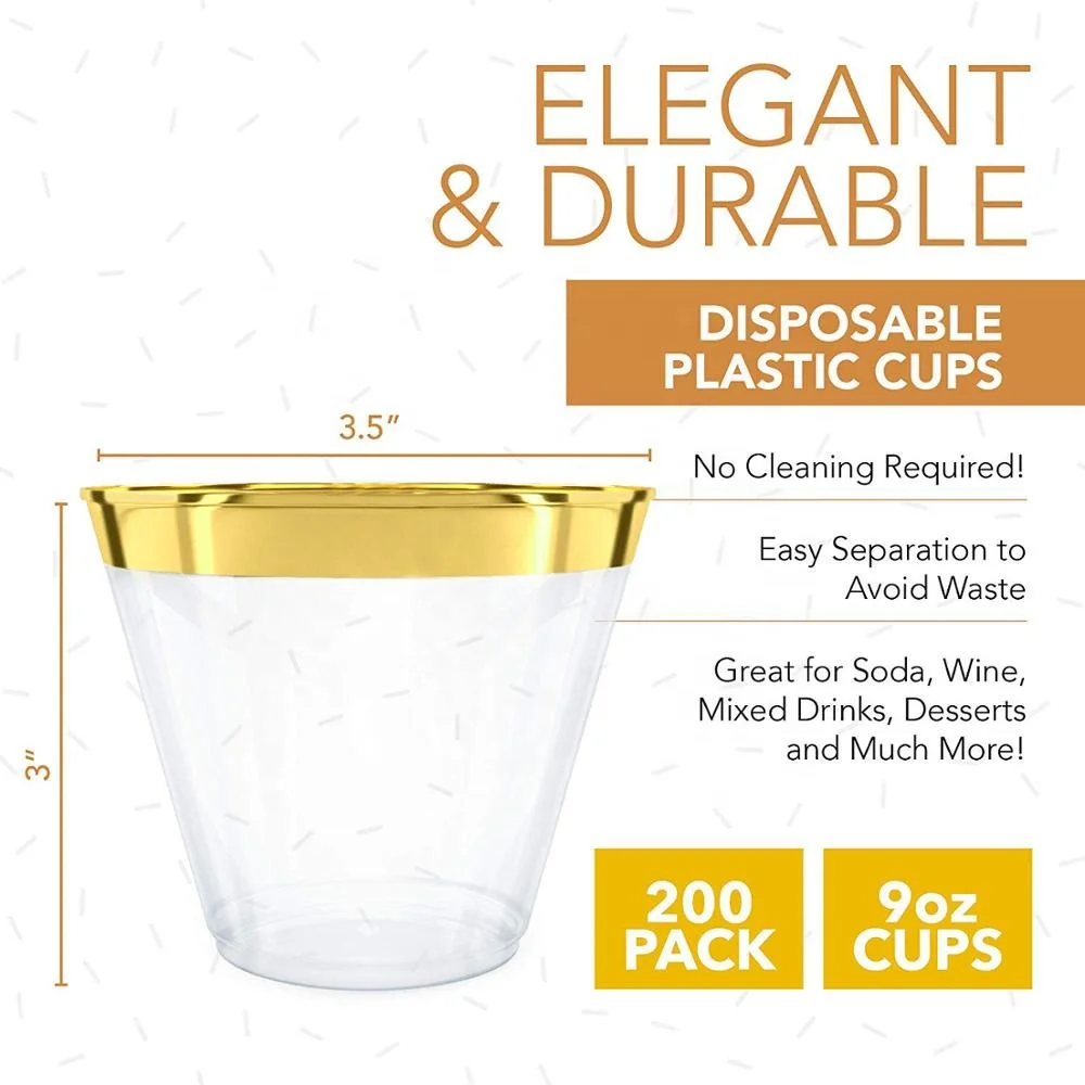 Commerical Gold Rimmed Wedding Cups