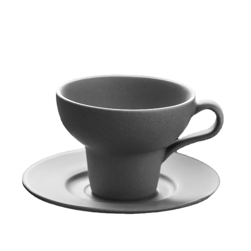 Source Manufacturer Custom Simple and Unadorned 150ml Retro Ceramic Coffee Cup Custom Logo