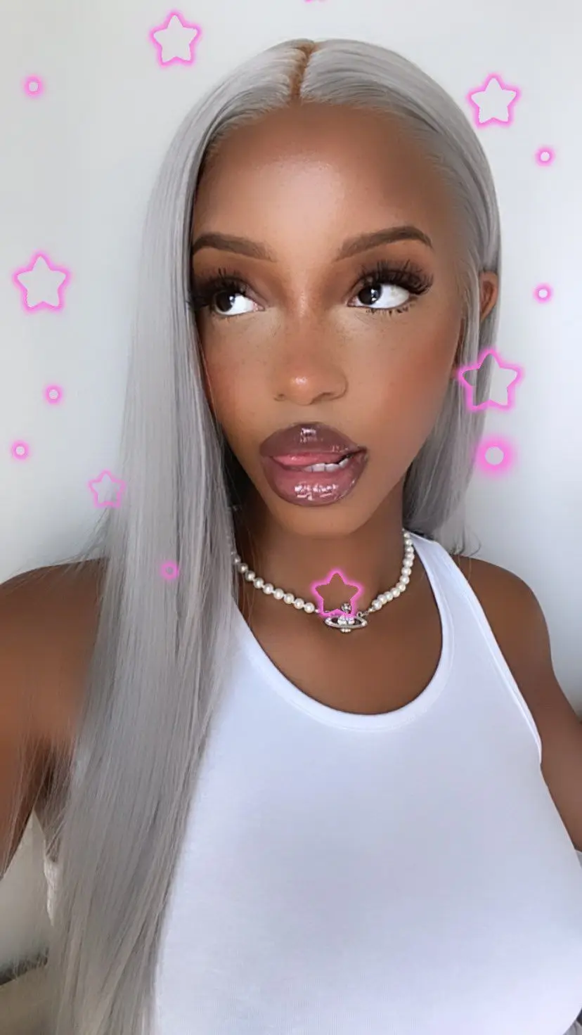 Factory direct supply gray wig 100% mink brazilian human hair grey lace front wig silky straight grey wig