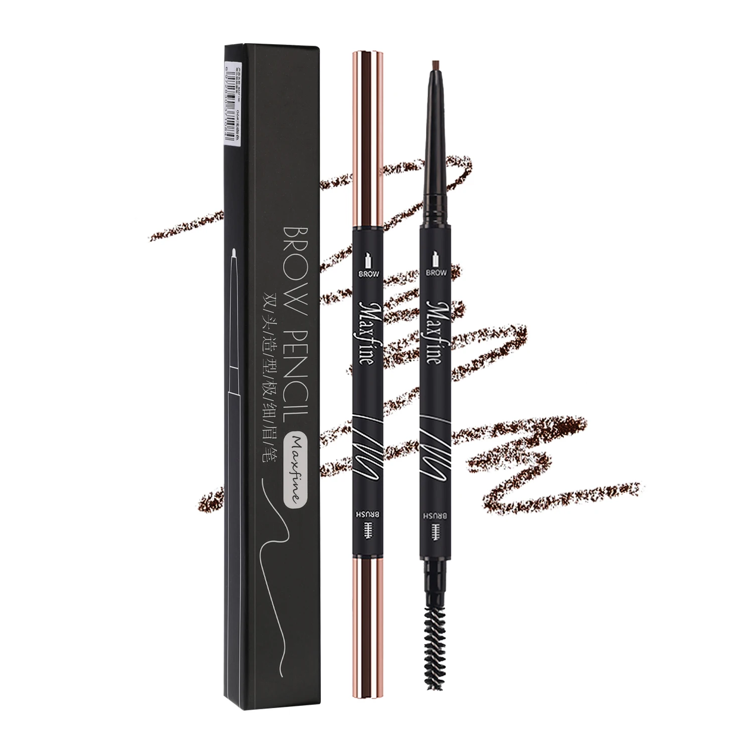 Mirco Brow Pencil Extremely Fine Double-Ended Eyebrow Pencil with Eyebrow Brush Black Eye Brow Pencil Eyebrow Tint