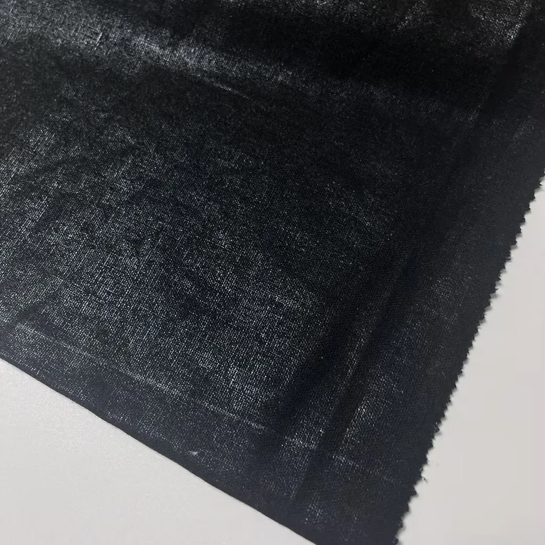 High quality Wholesale Factory Woven Tarpaulin fabric Solid Color 55%linen 45%viscose for womens clothing