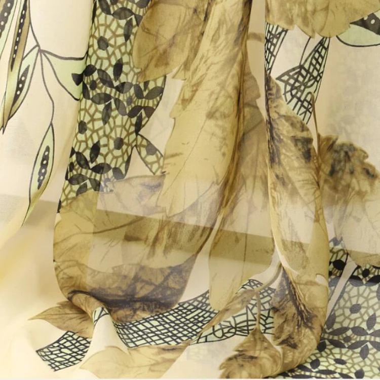Early Spring Design Korean Crepe Silk Chiffon Fabric Price Per Meter
