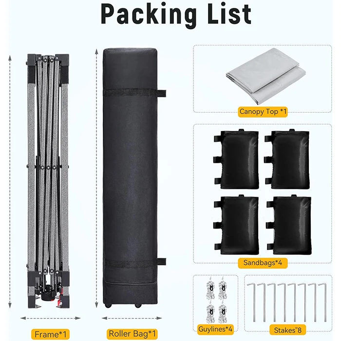 Wholesales Gazebos Promotional Trade Show Four Leg Pop Up Wedding Party Outdoor Tents Camping Canopy Tent 10x10ft for Events