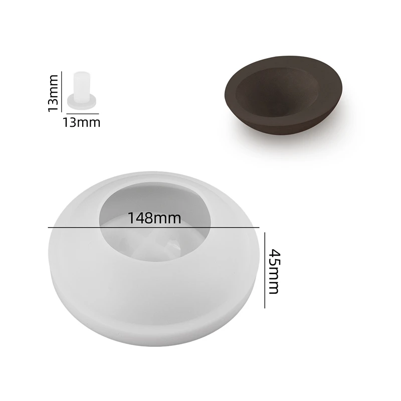 Early Riser Cement flowerpot silicone mold resin silicone gypsum concrete candle ware candle bowl mold