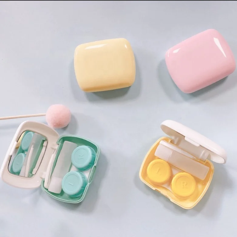 Colorful available contact lens case cute mini contact lens case plastic contact lens kit