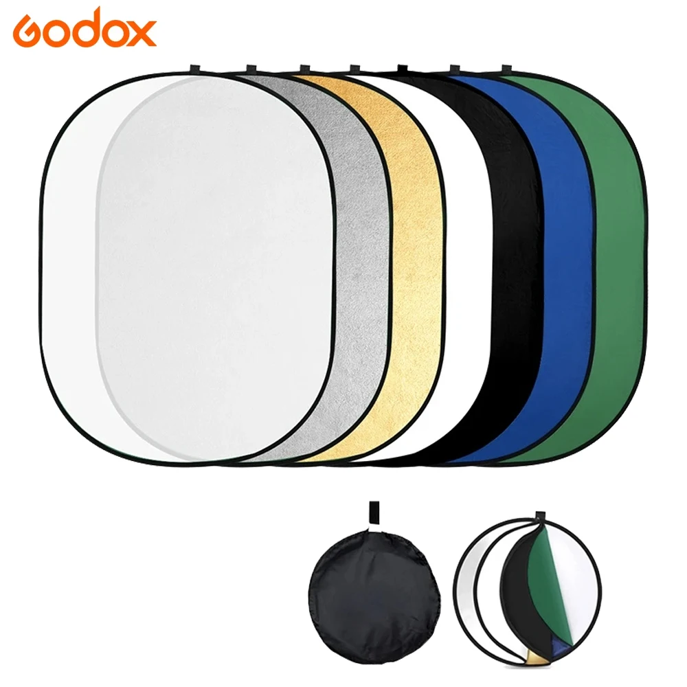 Godox 150*200cm 7 in 1 Reflector 7 Color Photography Collapsible Portable Light Diffuser Round Reflector For Photo Multi Color