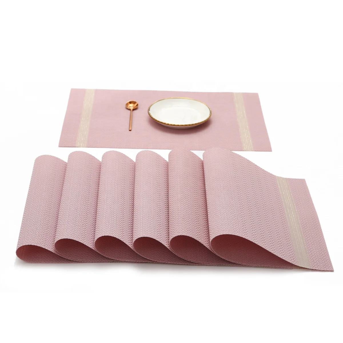 eco-friendly rectangle kitchen pvc leather table placemat