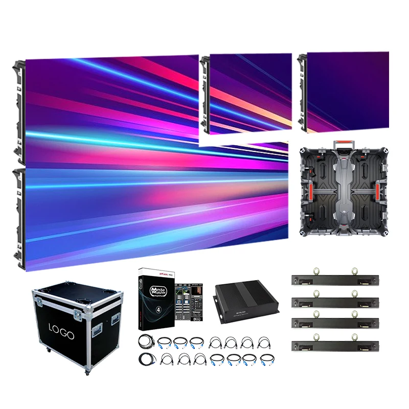 4x2 LED Video Wall Package Turnkey Solution 3.91mm Indoor LED Screen 500mm x 500mm P2.9 P3.91 Full Color Modular LED Display