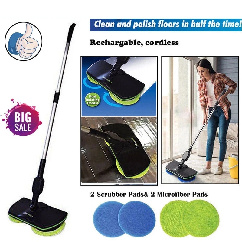 360 Rotating Spin Spray Mop Rechargeable Electric Floor Cleaner Wireless Scrubber Polisher Cordless Rotating Electric Mop