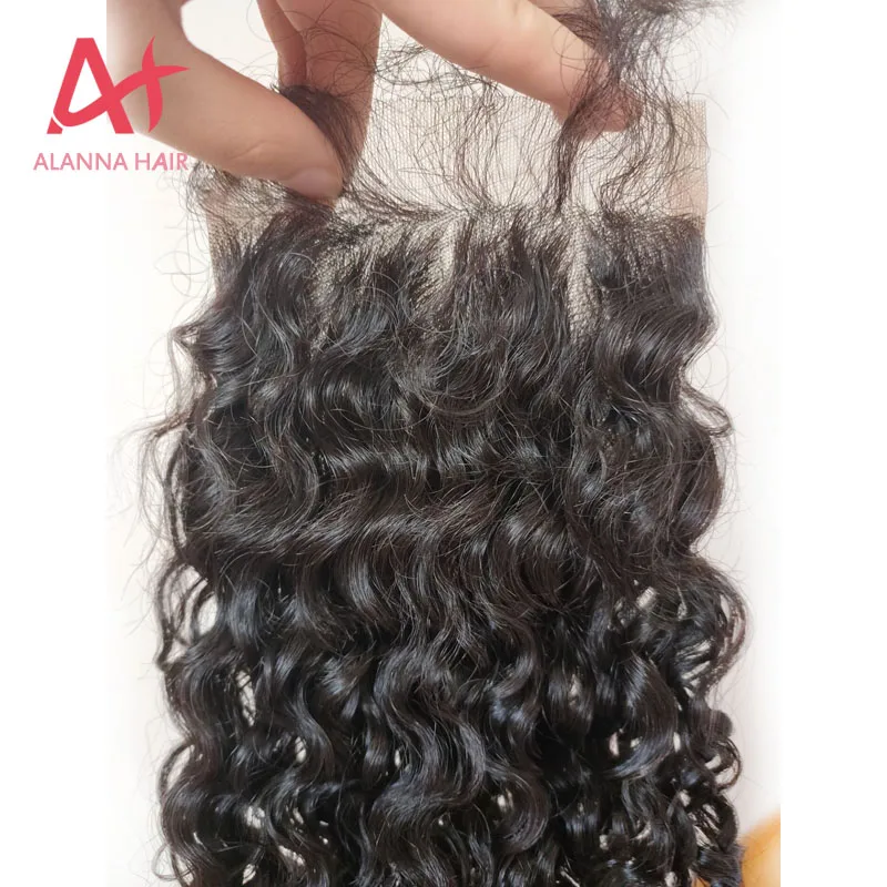 Hot Selling Top Grade 10A Virgin Human Raw Cambodian Soft Kinky Curly Hair Swiss Lace Closure 4 By 4 With Baby Hair No Tangle