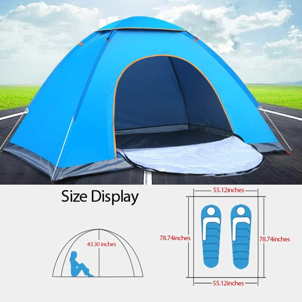 2 Person Instant Pop Up Lightweight Camping Tent, Outdoor Easy Set Up Automatic Family Travel Tent,Portable Backpacking